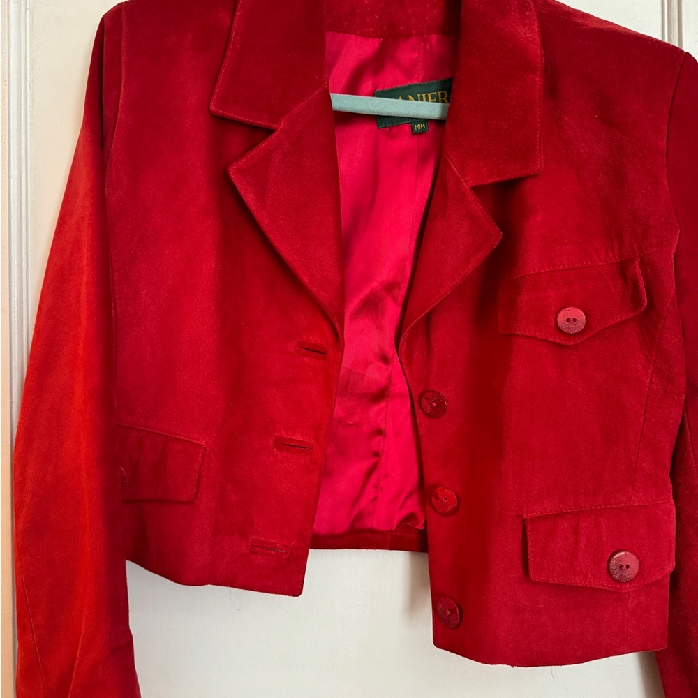 Perfect condition vintage red suede leather jacket